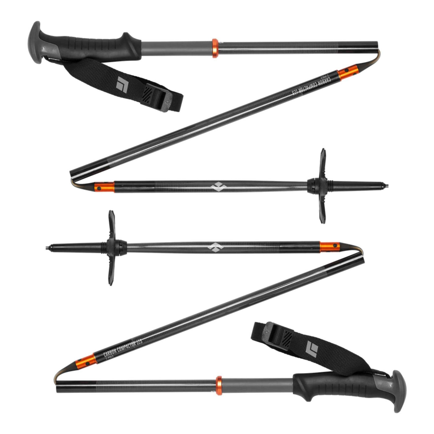 Black Diamond Carbon Compactor Ski Poles - Pair | Backcountry Ski Touring Poles | Further Faster Christchurch NZ