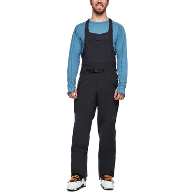 Black Diamond Recon Stretch Bibs - Mens | Ski & Snowboard Bib | Further Faster Christchurch NZ #black