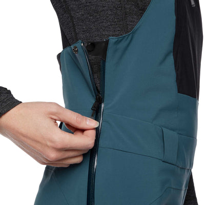 Black Diamond Recon Stretch Bibs - Womens NZ | Ski & Snowboard Bib | Further Faster Christchurch NZ #azurite