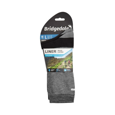 Bridgedale Coolmax Liner Base Layer Socks 2 Pack - Mens | Thermal Hiking & Tramping Base Layer Socks NZ  | Further Faster Christchurch NZ #grey 