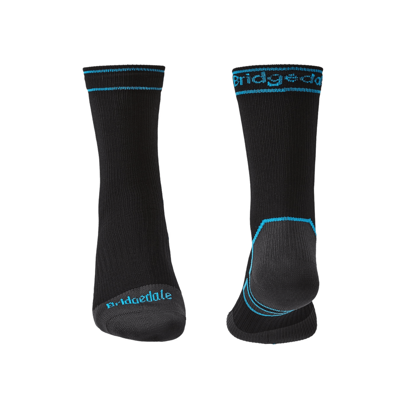 Bridgedale StormSock Midweight Boot Length | Waterproof Tramping & Hiking Socks | Further Faster Christchurch NZ #black-blue