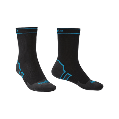Bridgedale StormSock Midweight Boot Length | Waterproof Tramping & Hiking Socks | Further Faster Christchurch NZ #black-blue
