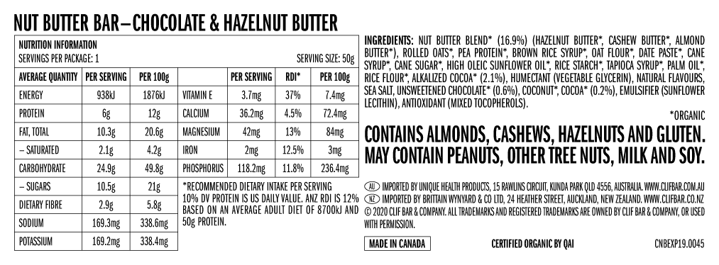 Clif Nut Butter Filled Bar Chocolate and Hazelnut Butter NZ | Sports Nutrition & Nut Butter Bars NZ  | Clif NZ | Further Faster NZ