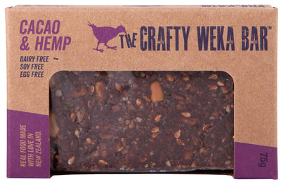 The Crafty Weka Cacao and Hemp Bar 75g | Further Faster NZ
