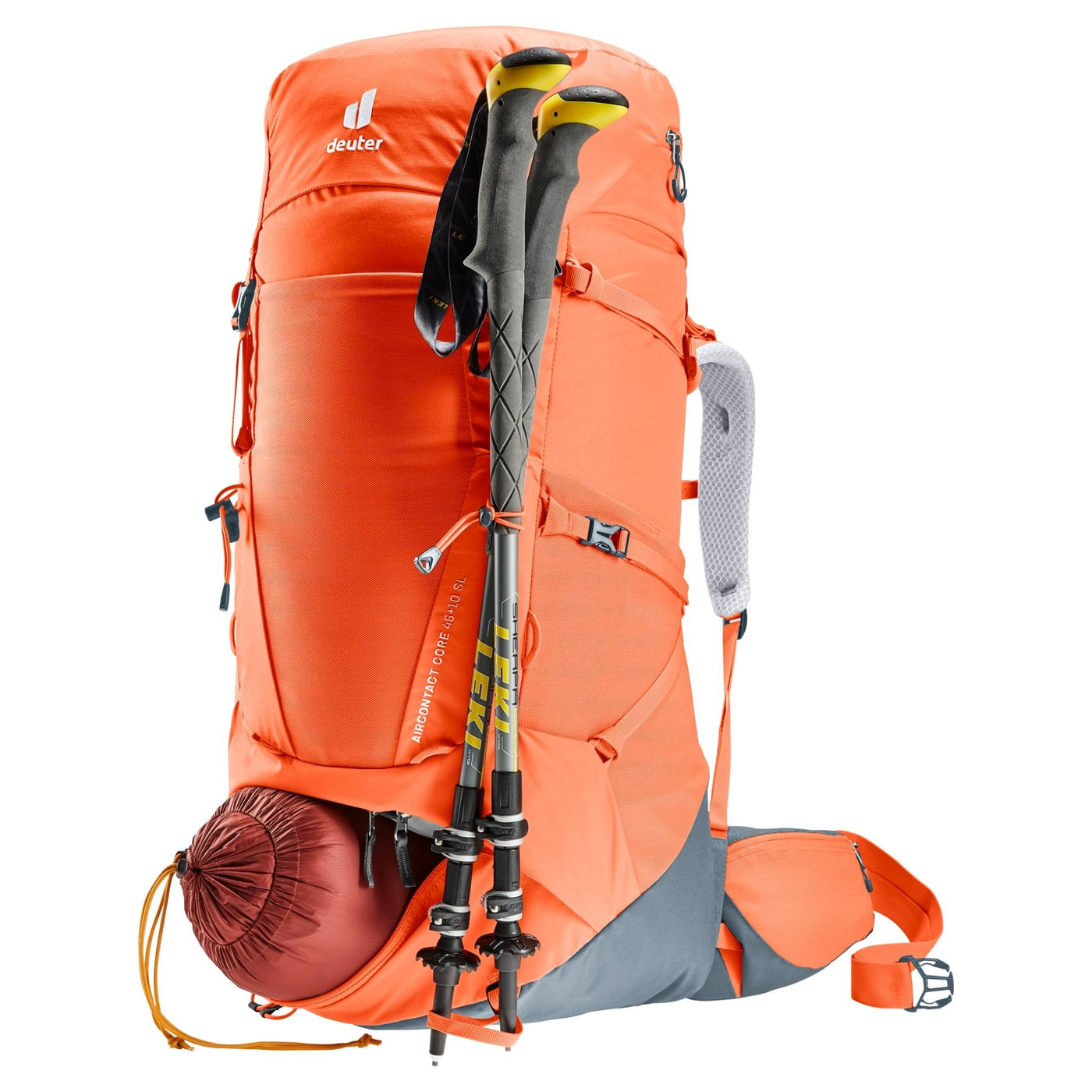 Deuter Aircontact Core 45 + 10 SL | Tramping & Hiking Packs NZ | Further Faster Christchurch NZ #paprika-graphite