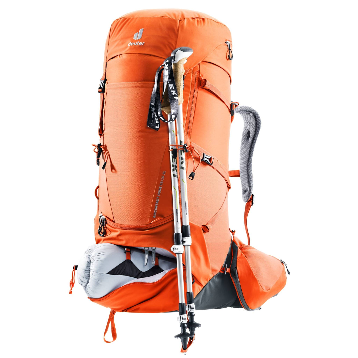 Deuter Aircontact Core 55 + 10 SL | Tramping & Hiking Packs NZ | Further Faster Christchurch NZ #paprika-graphite