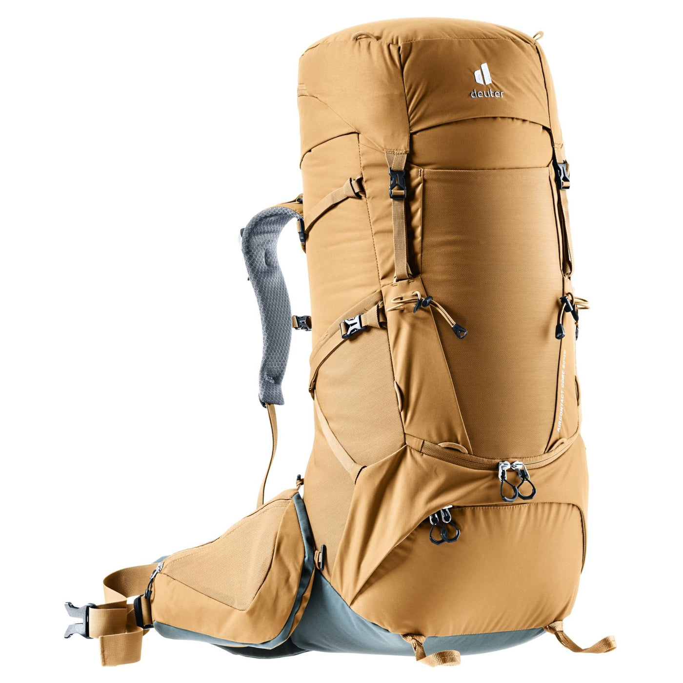 Deuter Aircontact Core 60 + 10 | Tramping & Hiking Packs NZ | Further Faster Christchurch NZ #almond-teal