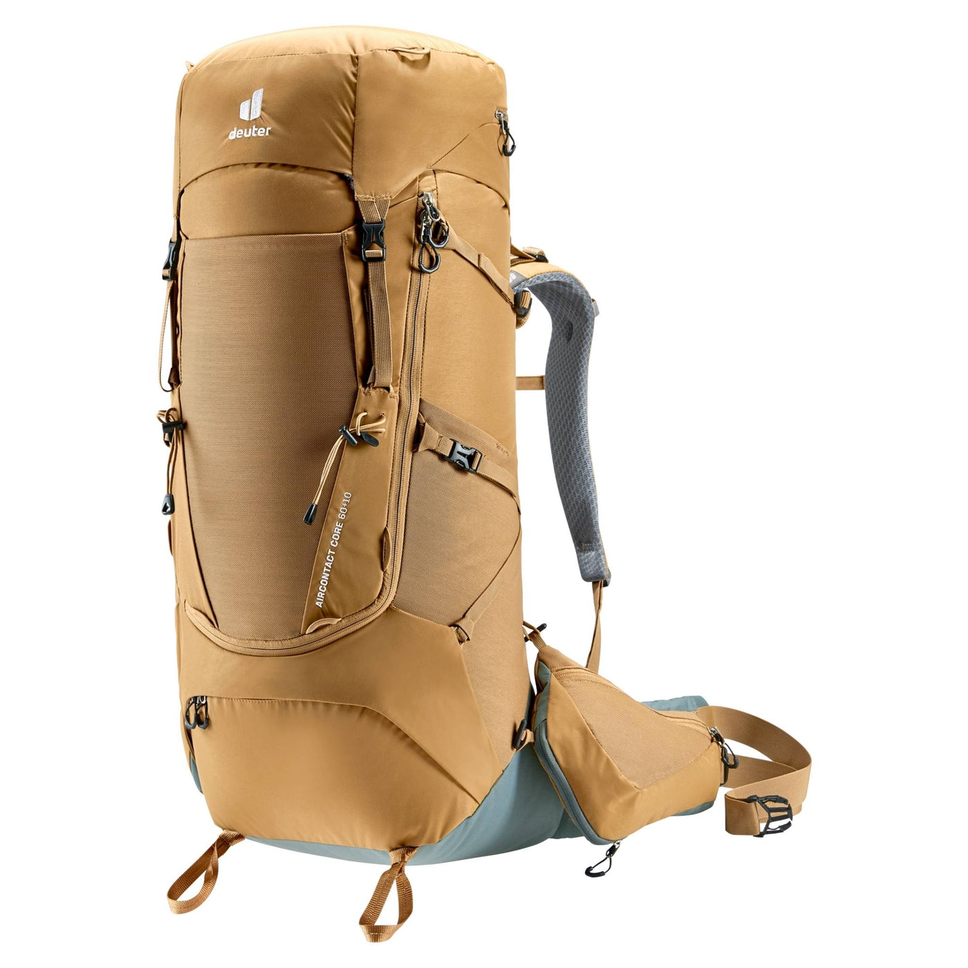 Deuter Aircontact Core 60 + 10 | Tramping & Hiking Packs NZ | Further Faster Christchurch NZ #almond-teal