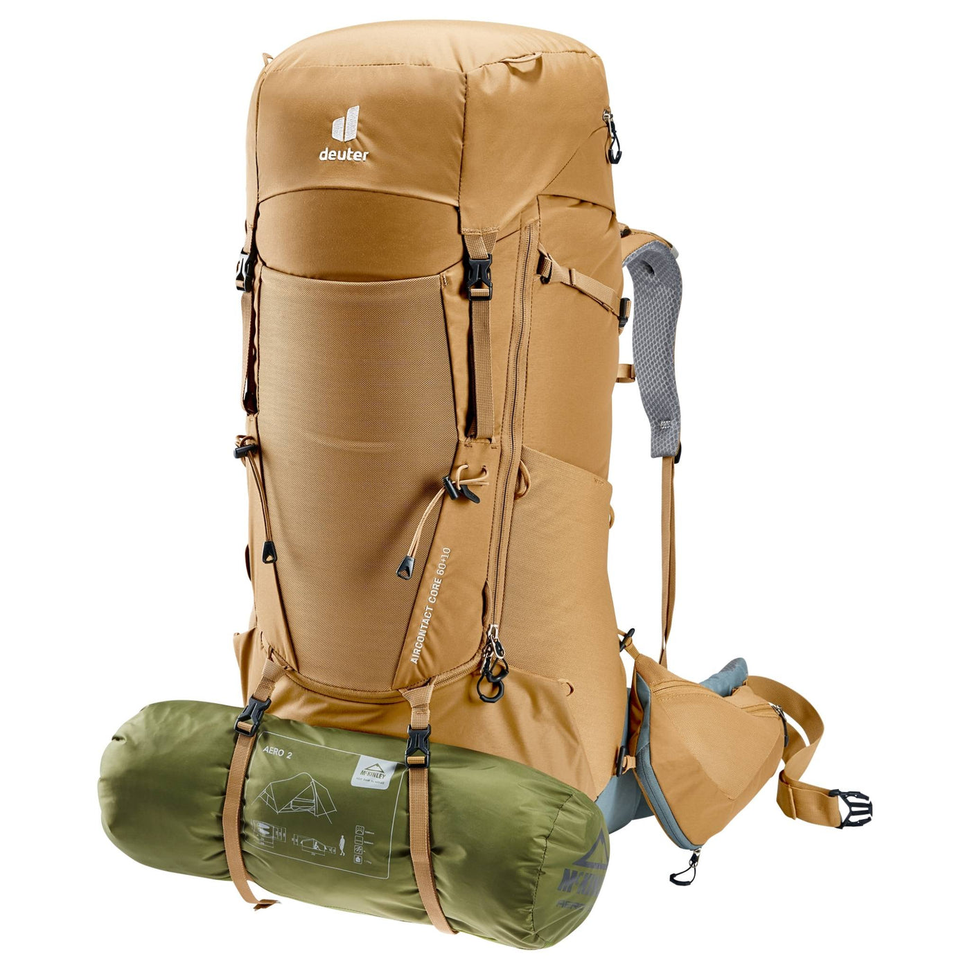 Deuter Aircontact Core 60 + 10 | Tramping & Hiking Packs NZ | Further Faster Christchurch NZ #almond-teal