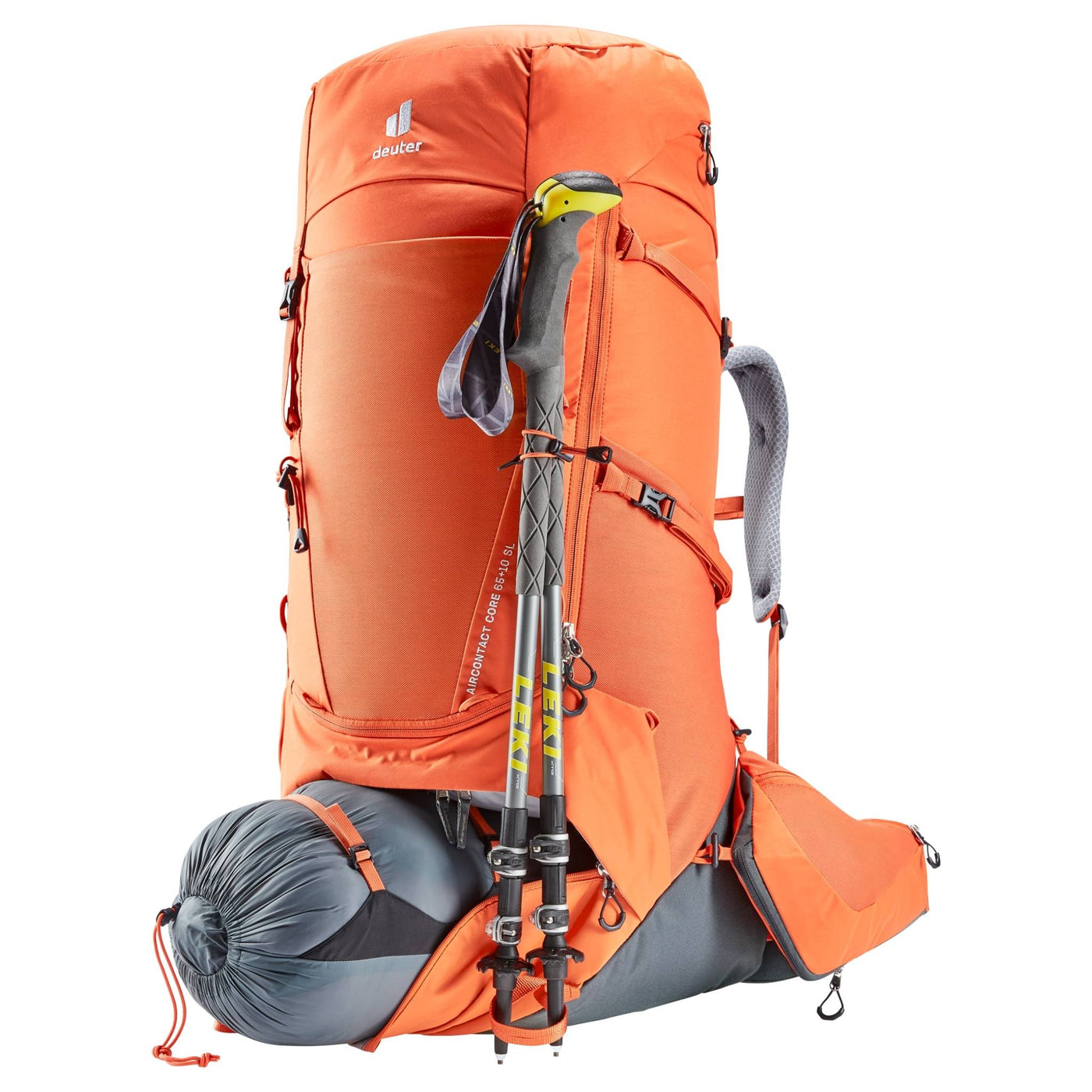 Deuter Aircontact Core 65 + 10 SL | Tramping & Hiking Packs | Further Faster Christchurch NZ #paprika-graphite