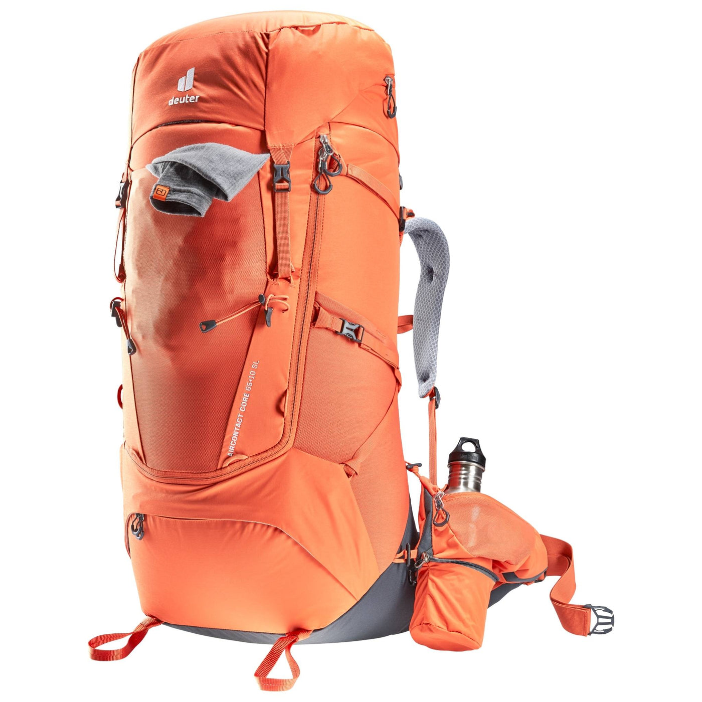 Deuter Aircontact Core 65 + 10 SL | Tramping & Hiking Packs | Further Faster Christchurch NZ #paprika-graphite