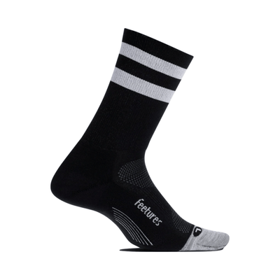 Feetures Elite Light Cushion Mini-Crew | Performance & Active Socks | Further Faster Christchurch NZ #black-high-top-stripe