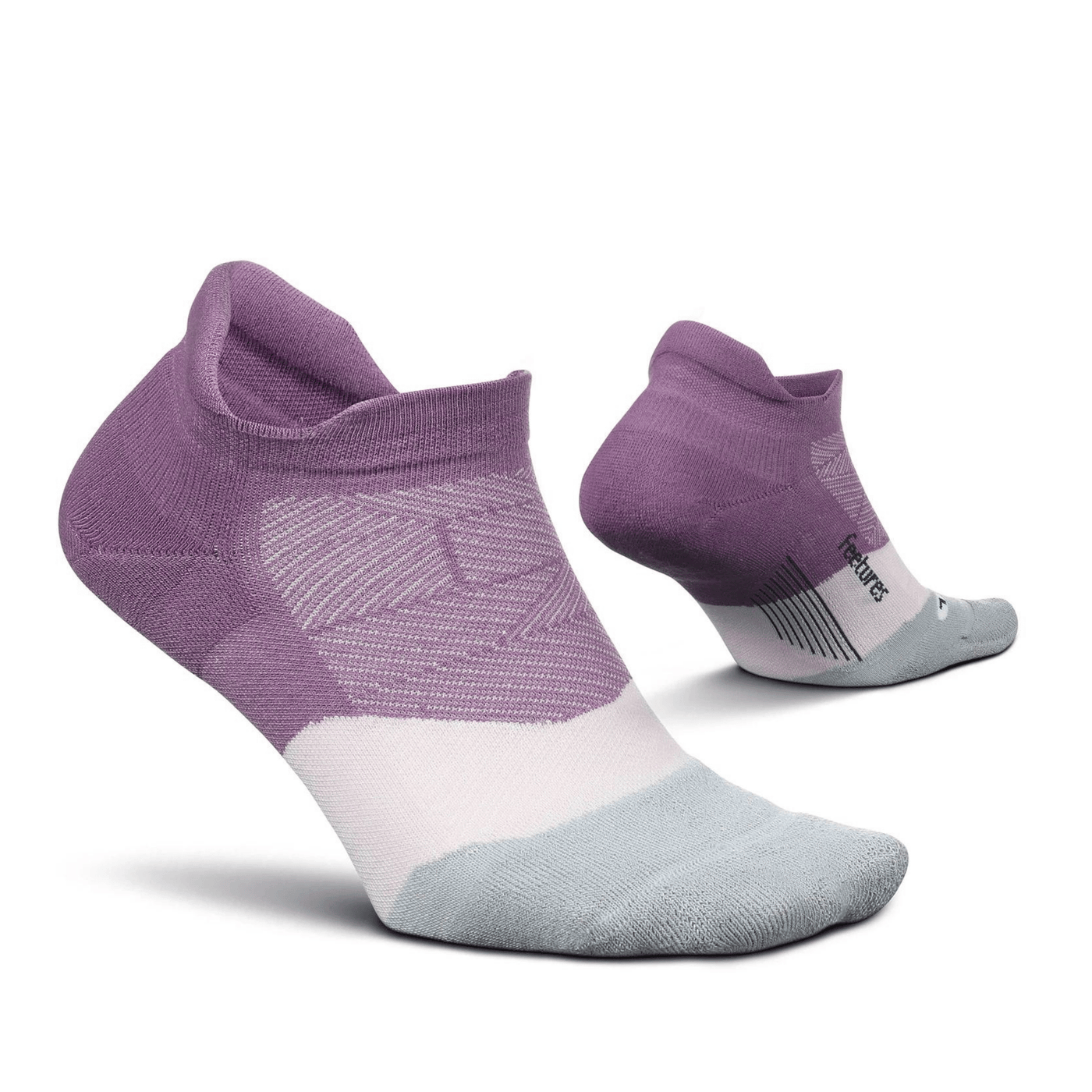 Feetures Elite Light Cushion No-Show Tab |Performance & Active Socks | Further Faster Christchurch NZ  #purple-nitro