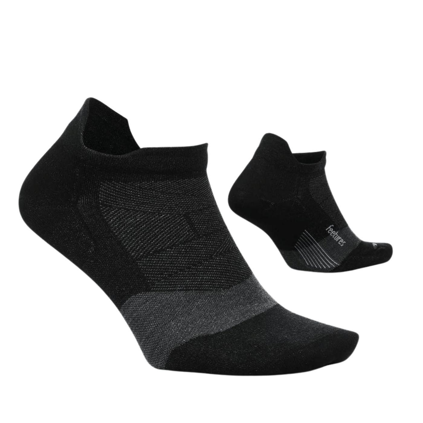 Feetures Merino 10 Cushion No-Show Tab | Performance & Active Socks | Further Faster Christchurch NZ #charcoal