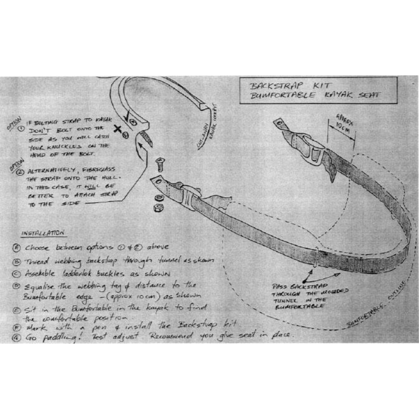 Gurney Gears Bumfortable Seat Backstrap Kit | Kayak Outfitting | Further Faster Christchurch NZ