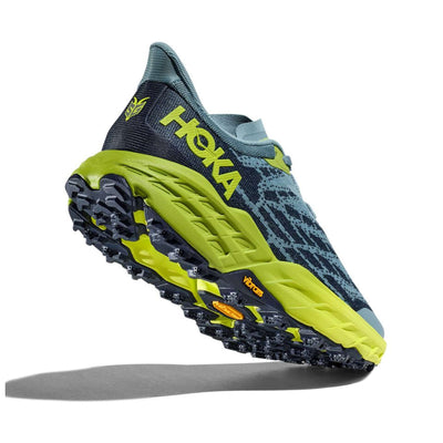 Hoka Speedgoat 5 Wide - Mens | Trail Running Shoes NZ | Further Faster Christchurch NZ #stone-blue-dark-citron