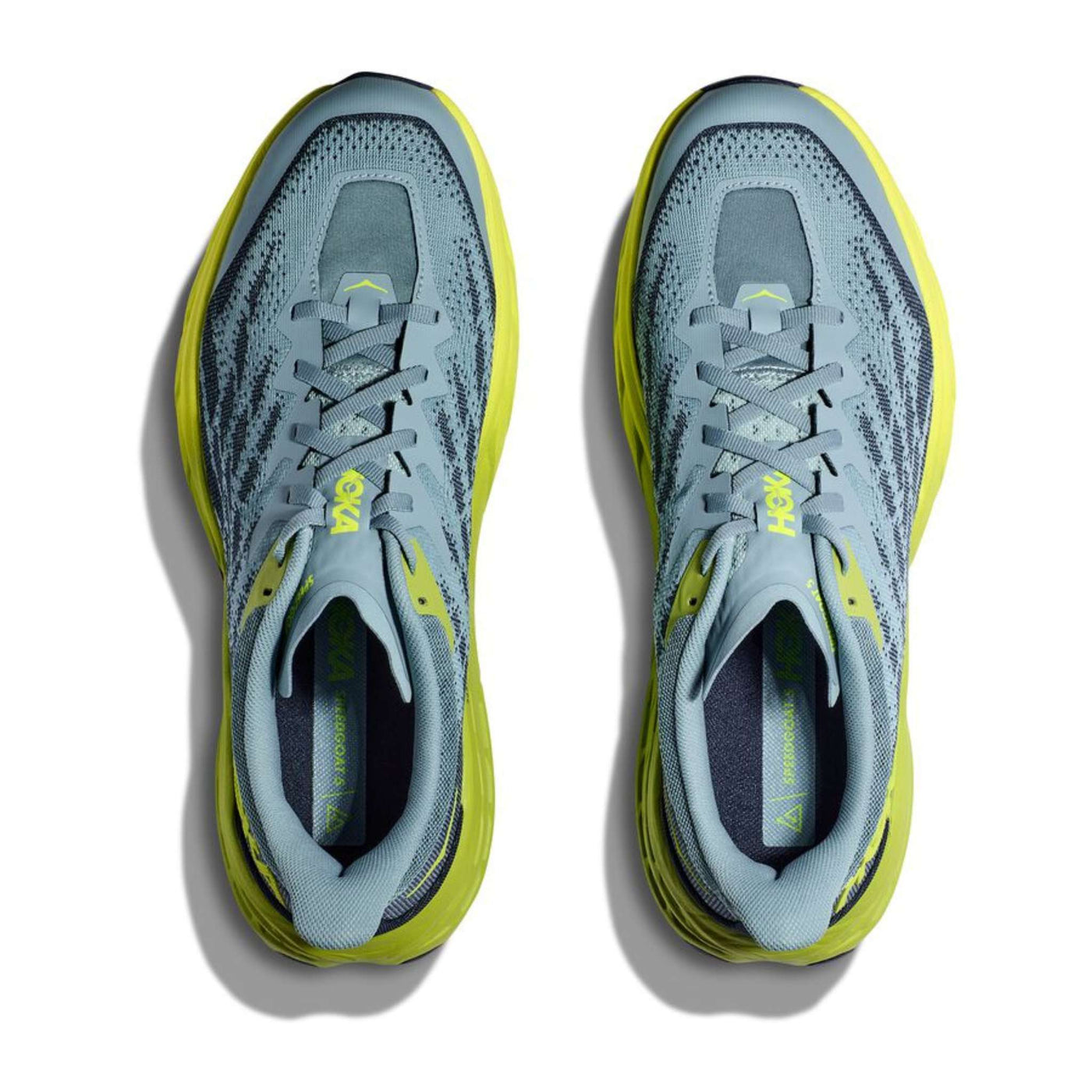 Hoka Speedgoat 5 Wide - Mens | Trail Running Shoes NZ | Further Faster Christchurch NZ #stone-blue-dark-citron