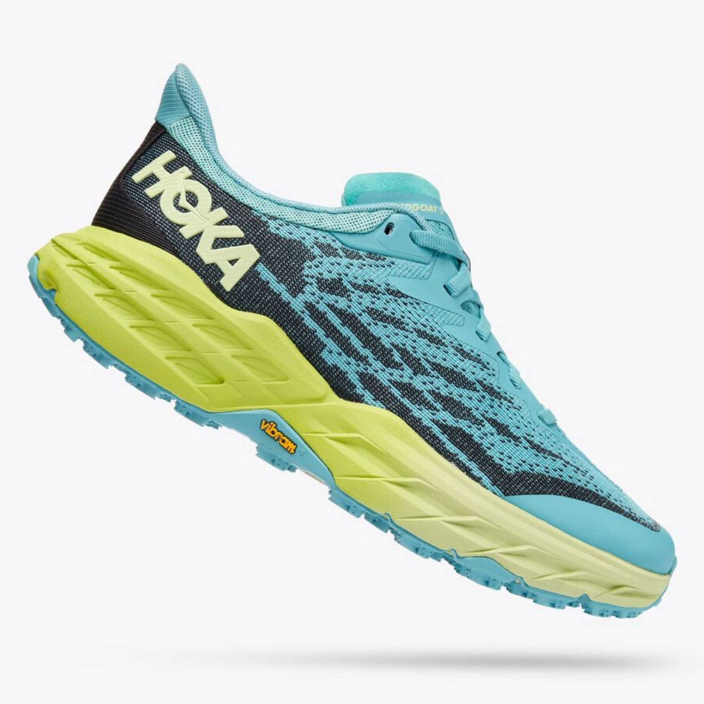 Hoka Speedgoat 5 - Womens | Trail Running Shoe | Further Faster Christchurch NZ #coastal-shade-green-glow