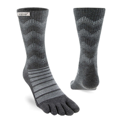 Injinji Outdoor Midweight Crew Wool | Toe Socks | Trail Running Socks NZ | Further Faster Christchurch NZ #slate