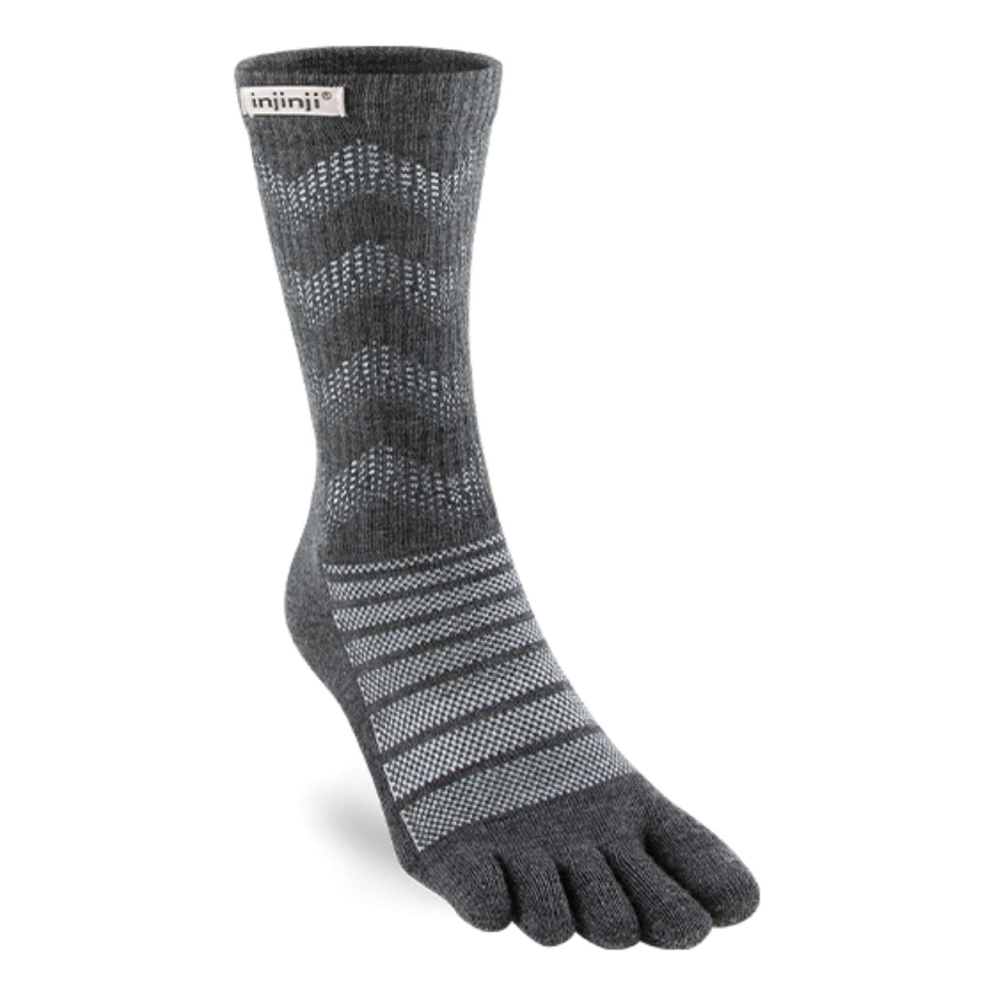 Injinji Outdoor Midweight Crew Wool | Toe Socks | Trail Running Socks NZ | Further Faster Christchurch NZ #slate