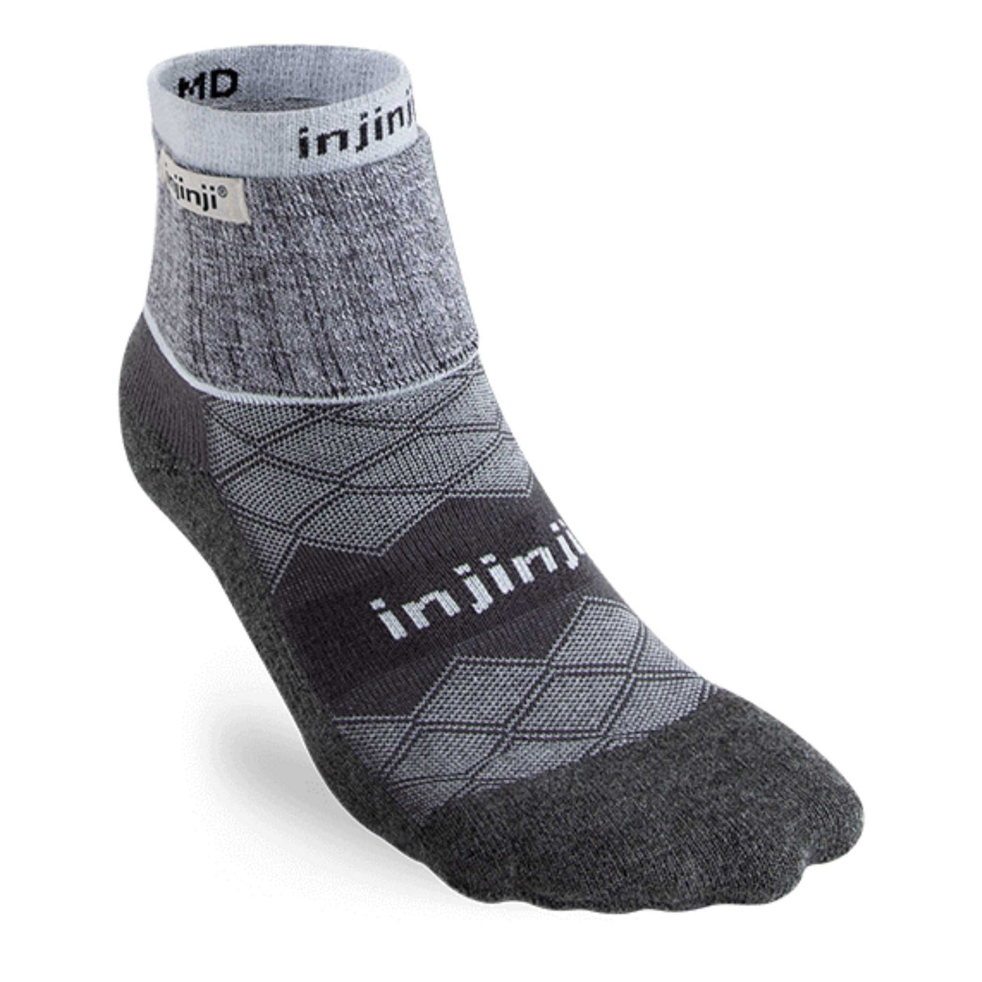 Injinji Runner + Liner Womens - Mini-Crew | Injinji Toe Sock NZ | Trail Running and Hiking Socks |Further Faster NZ #grey-i