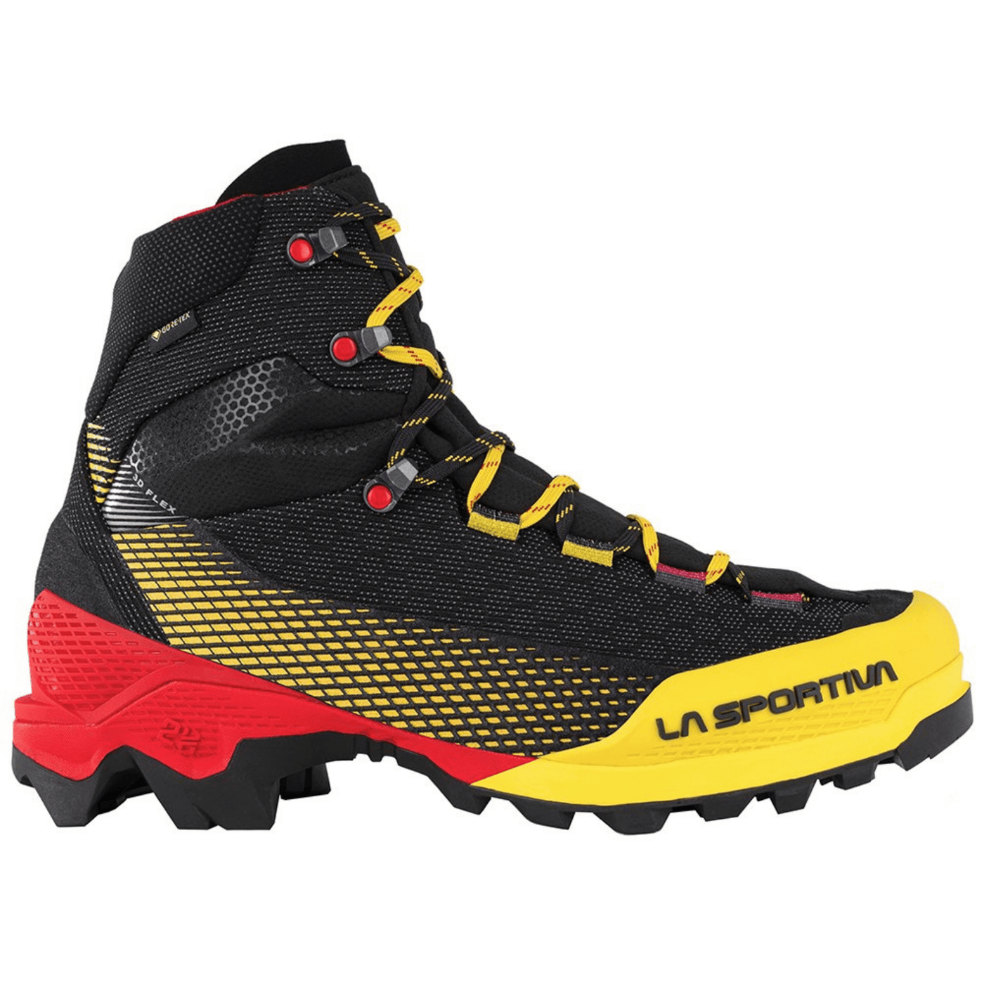 La Sportiva Aequilibrium ST GTX | Mountaineering & Alpine Boots | Further Faster Christchurch NZ #black-yellow