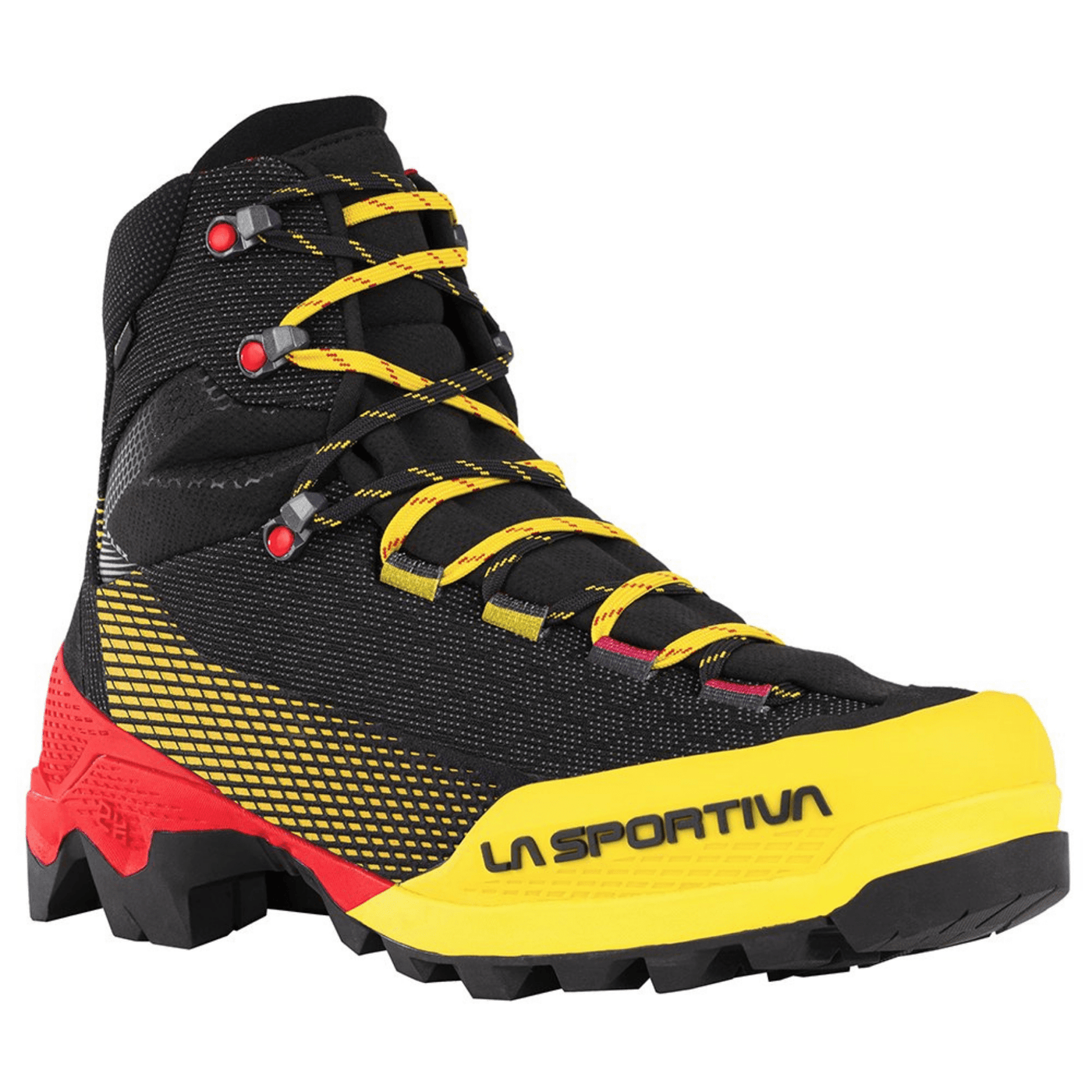 La Sportiva Aequilibrium ST GTX | Mountaineering & Alpine Boots | Further Faster Christchurch NZ #black-yellow