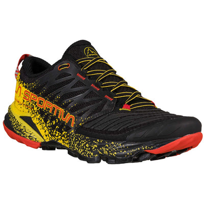 La Sportiva Akasha II Trail Shoe  - Mens | Technical Trail Running Shoe | Further Faster Christchurch NZ #black-yellow-ls