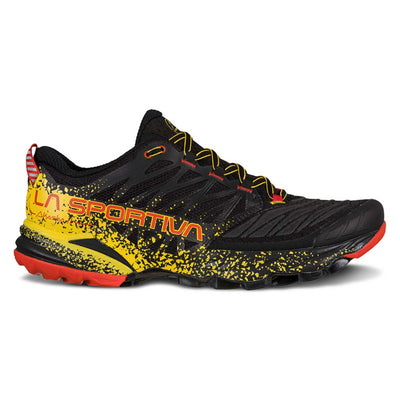 La Sportiva Akasha II Trail Shoe  - Mens | Technical Trail Running Shoe | Further Faster Christchurch NZ #black-yellow-ls