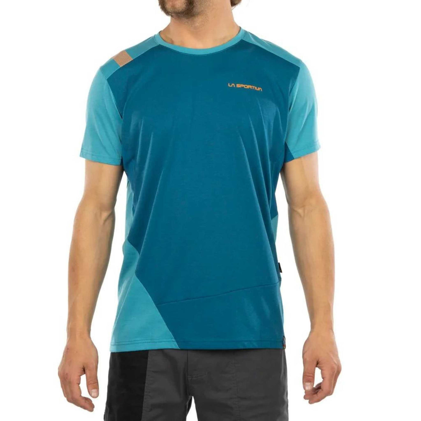 La Sportiva Grip T-Shirt - Mens | Rock Climbing & Bouldering Clothing | Further Faster Christchurch NZ #blue-topaz