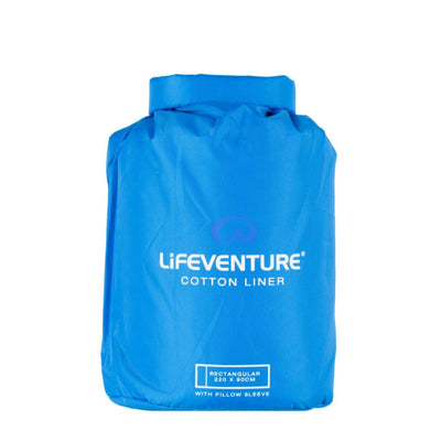 Lifeventure Cotton Sleeping Bag Liner - Rectangular | Sleeping Bag Liner | Further Faster Christchurch NZ #blue-lifeventure