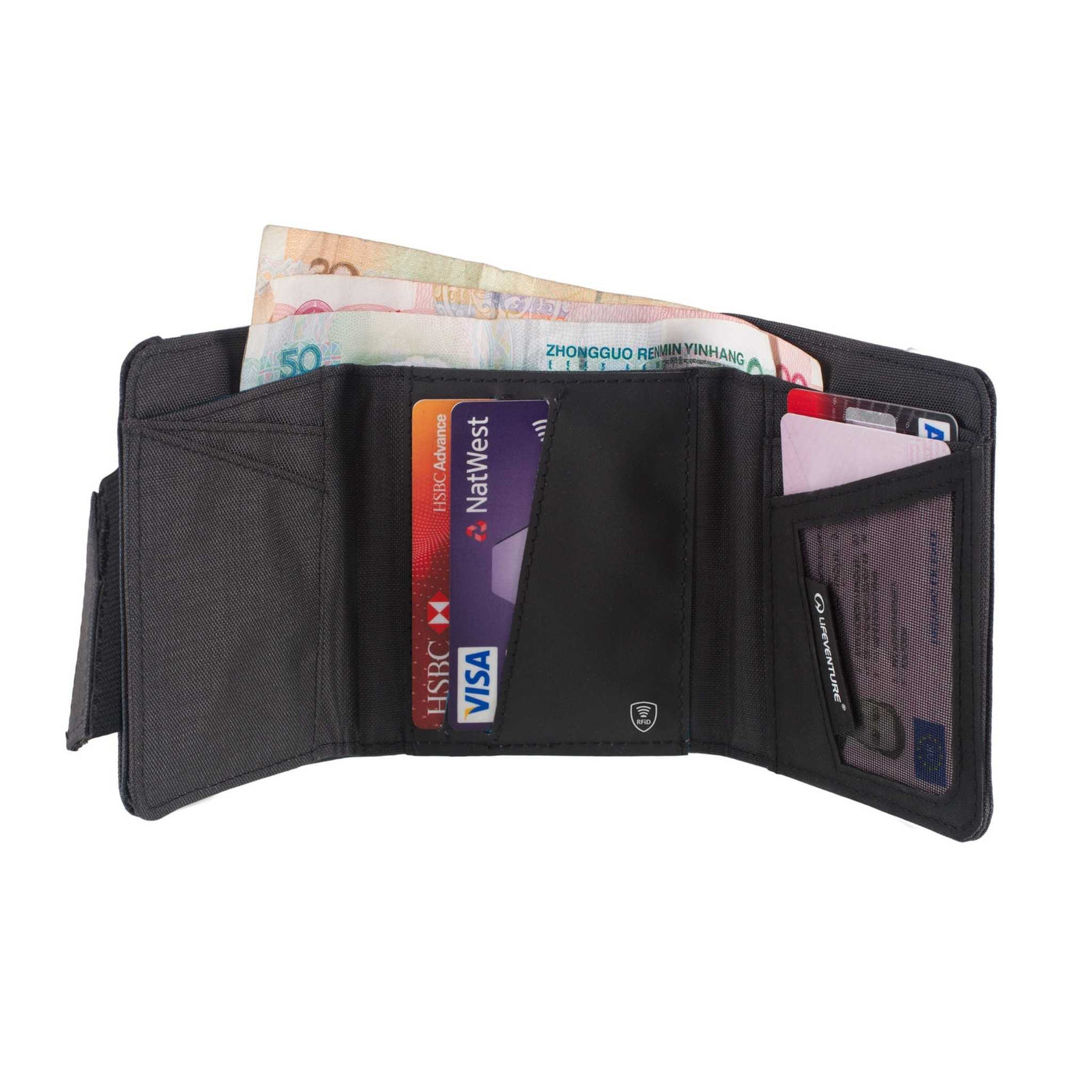 Lifeventure RFID Wallet - Tri-Fold | Travel Wallets | Further Faster Christchurch NZ #grey