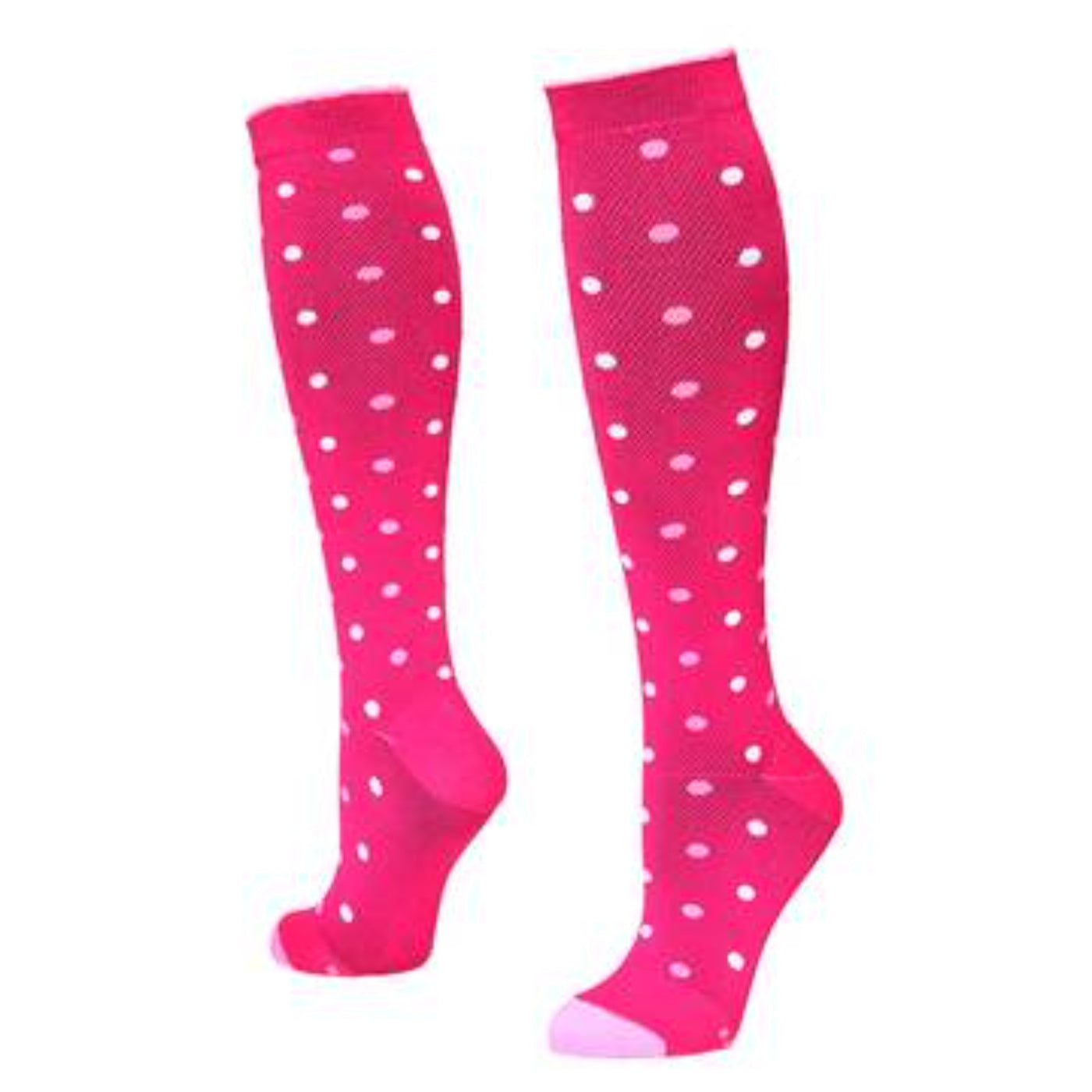 Lily Trotters Compression Socks - comfortable & durable NZ |  Further Faster Christchurch NZ #Dots-a-Plenty-Pink