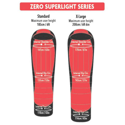 Mont Zero Superlight 8 to 2°C Down Sleeping Bag - Extra Large | Down Sleeping Bags NZ | Further Faster Christchurch NZ