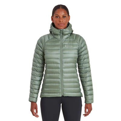 Montane Anti-Freeze Hoodie - Womens | Womens Down Insulated Jacket NZ | Further Faster Christchurch NZ #pale-sage