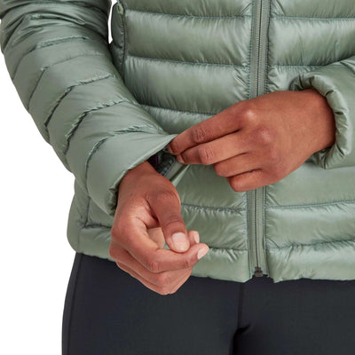 Montane Anti-Freeze Hoodie - Womens | Womens Down Insulated Jacket NZ | Further Faster Christchurch NZ #pale-sage