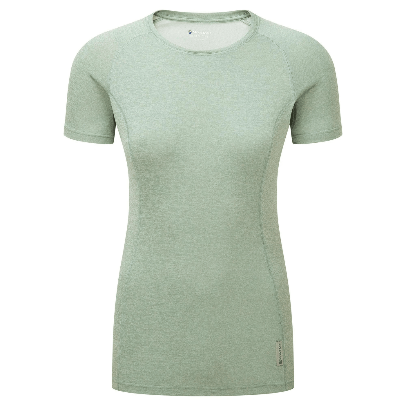 Montane Dart T-Shirt Womens | Base Layer and Hiking Tee | Further Faster Christchurch NZ #pale-sage