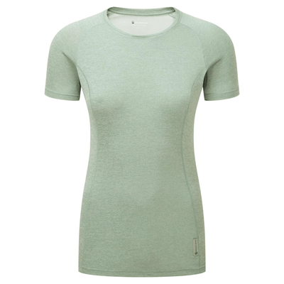 Montane Dart T-Shirt Womens | Base Layer and Hiking Tee | Further Faster Christchurch NZ #pale-sage