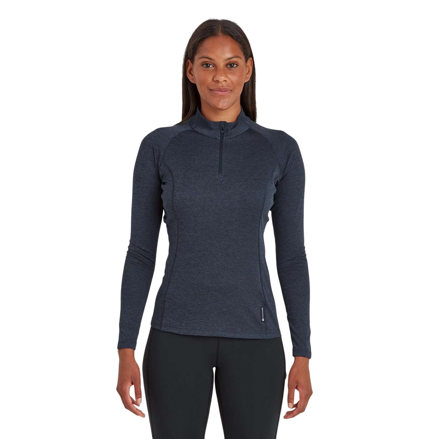 Montane Dart Zip Neck Long Sleeve - Womens | Womens Base Layer NZ | Further Faster Christchurch NZ #eclipse-blue