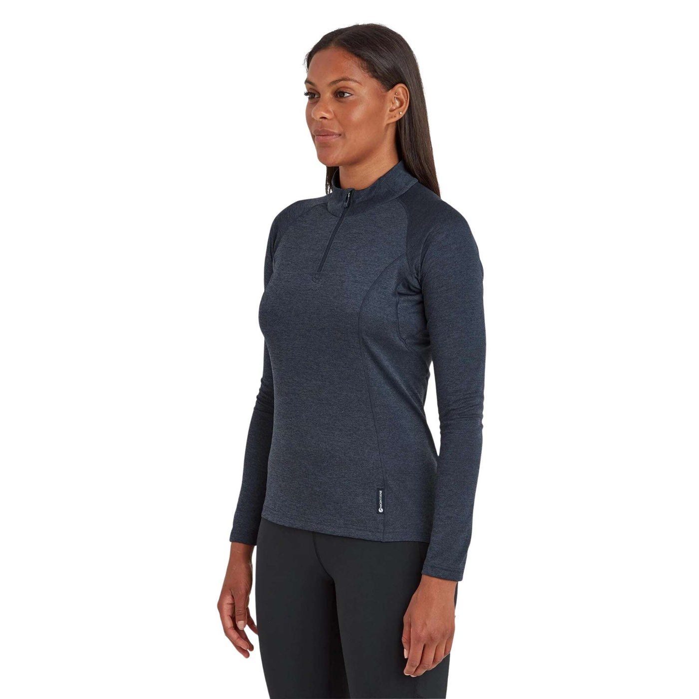 Montane Dart Zip Neck Long Sleeve - Womens | Womens Base Layer NZ | Further Faster Christchurch NZ #eclipse-blue