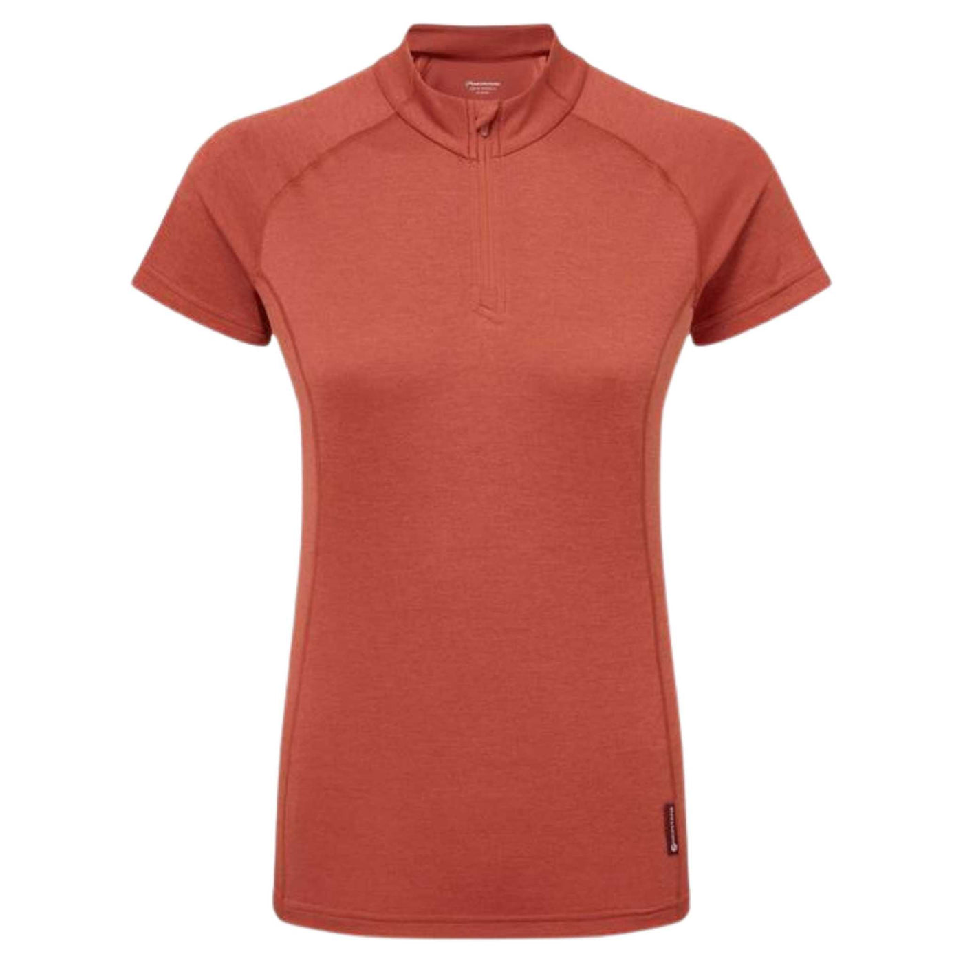 Montane Womens Dart Zip-Neck T-Shirt | Womens Baselayer Top NZ | Montane NZ | Further Faster Christchurch NZ #uluru-red