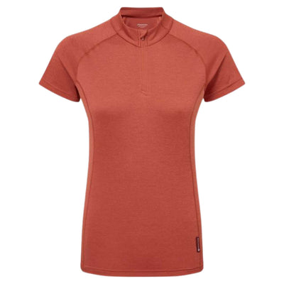 Montane Womens Dart Zip-Neck T-Shirt | Womens Baselayer Top NZ | Montane NZ | Further Faster Christchurch NZ #uluru-red