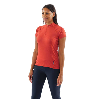 Montane Womens Dart Zip-Neck T-Shirt | Womens Baselayer Top NZ | Montane NZ | Further Faster Christchurch NZ #uluru-red