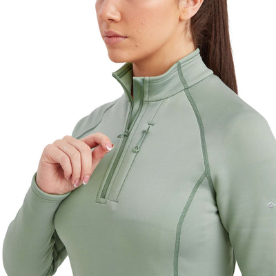 Montane Fury Pull-On - Womens | Womens Fleece NZ | Further Faster Christchurch NZ #pale-sage