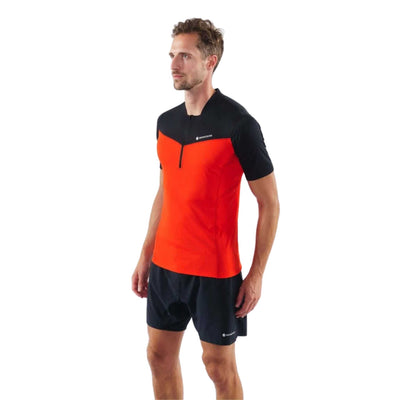 Montane Mens Dragon Zip T-Shirt | Mens Trail Running Top NZ | Montane NZ | Further Faster Christchurch NZ #flag-red