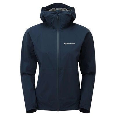 Montane Minimus Lite Jacket - Womens | Womens Shell Waterproof Jacket NZ | Further Faster Christchurch NZ #eclipse-blue