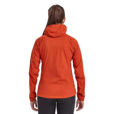 Montane Minimus Lite Jacket - Womens | Womens Shell Waterproof Jacket NZ | Further Faster Christchurch NZ #saffron-red