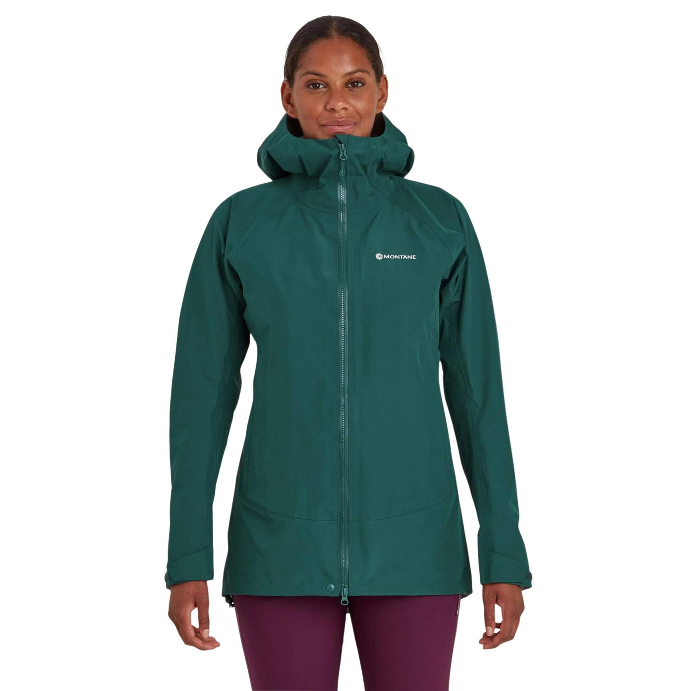 Montane Phase Jacket - Womens | Montane Alpine Waterproof Jacket NZ | Further Faster Christchurch NZ #dark-wakame-green