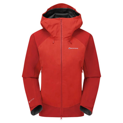 Montane Phase XPD Jacket - Womens | Montane Alpine Waterproof Jacket Womens | Further Faster Christchurch NZ #adrenaline-red