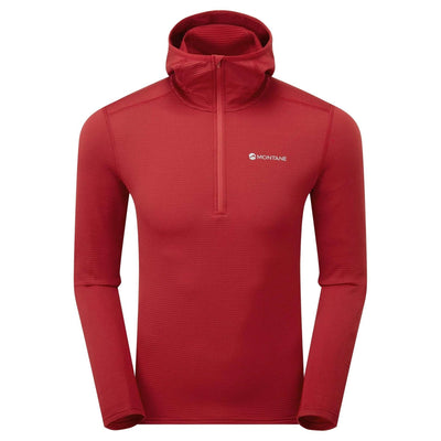 Montane Protium Lite Hoodie - Mens | Hiking Mid Layer Fleece | Further Faster Christchurch NZ #acer-red